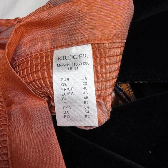 Krüger Dirndl Dress Set EU 46 U 14 3 Piece Set Oktoberfest Velvet Bodice German - Picture 4 of 14